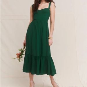 Reformation Celestia Dress in Emerald